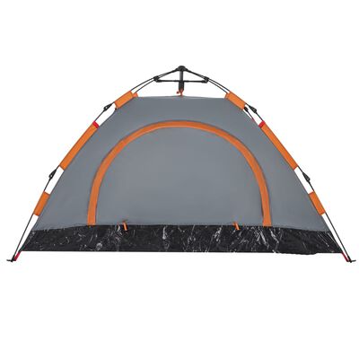 vidaXL Tente de camping 2 personnes gris et orange libération rapide