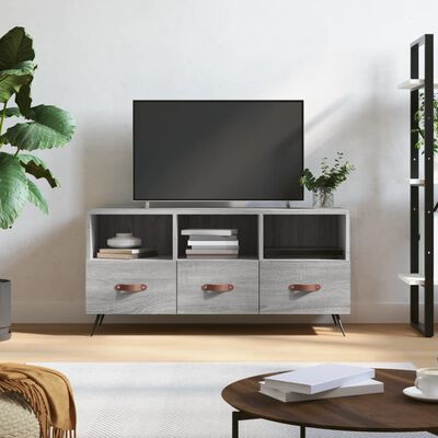 vidaXL Meuble TV sonoma gris 102x36x50 cm bois d'ingénierie