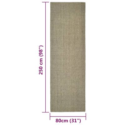 vidaXL Tapis en sisal pour griffoir taupe 80x250 cm