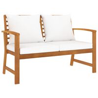 vidaXL Banc de jardin avec coussin crème 120 cm Bois solide d'acacia