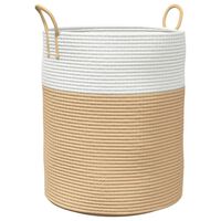 vidaXL Panier de rangement beige et blanc Ø38x46 cm coton