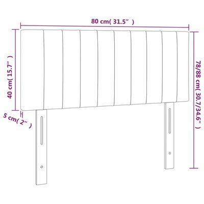 vidaXL Tête de lit Gris foncé 80x5x78/88 cm Velours