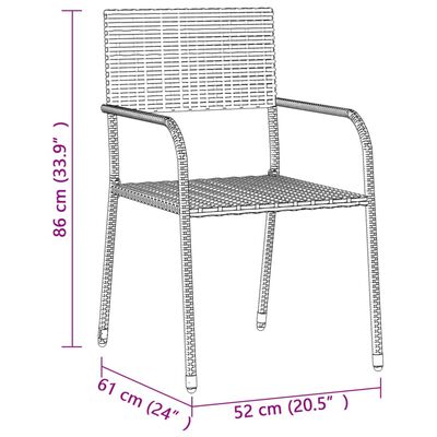 vidaXL Mobilier à dîner d'extérieur 7 pcs Résine tressée Gris