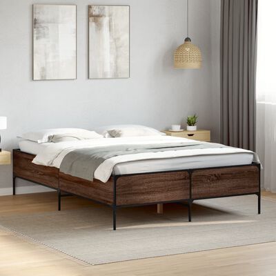 vidaXL Cadre de lit sans matelas chêne marron 150x200 cm