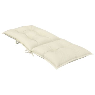 vidaXL Coussins de chaise de jardin dossier haut lot de 6 crème tissu