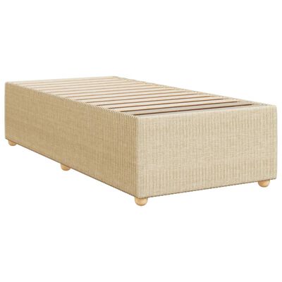 vidaXL Sommier à lattes de lit avec matelas Crème 100x200 cm Tissu