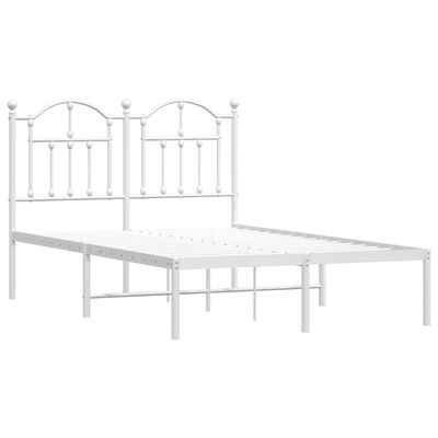 vidaXL Cadre de lit métal sans matelas et tête de lit blanc 120x190 cm