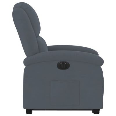 vidaXL Fauteuil inclinable électrique gris foncé velours