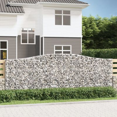 vidaXL Paniers à gabions arqués 2 pcs 400x30x140/160 cm Fer galvanisé