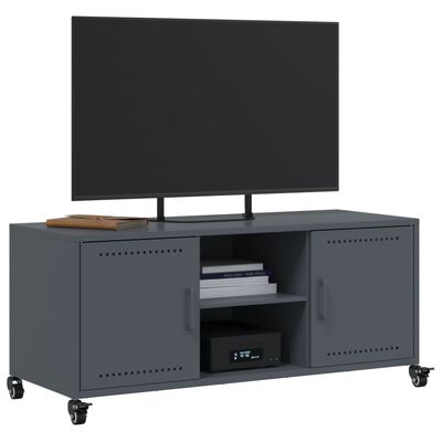 vidaXL Meuble TV anthracite 100,5x39x43,5 cm acier