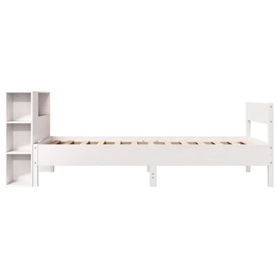 vidaXL Lit bibliothèque sans matelas blanc 100x200 cm bois pin massif