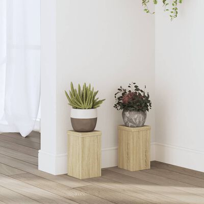 vidaXL Supports pour plantes 2 pcs chêne sonoma bois d'ingénierie