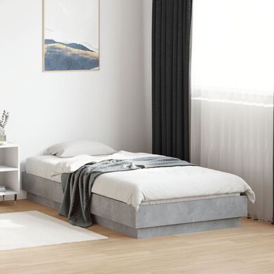 vidaXL Cadre de lit sans matelas gris béton 90x190 cm