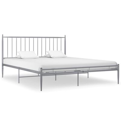 vidaXL Cadre de lit sans matelas gris métal 200x200 cm