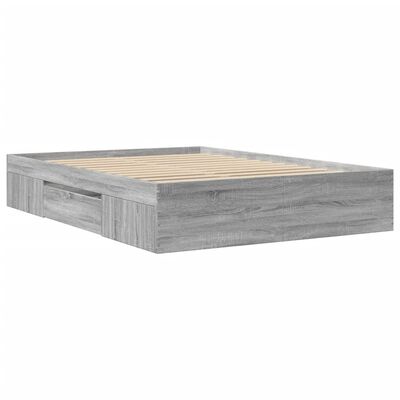 vidaXL Cadre de lit sans matelas sonoma gris 140x200 cm