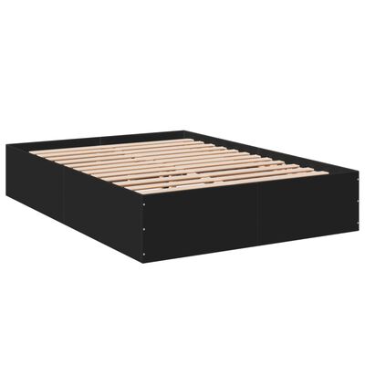 vidaXL Cadre de lit sans matelas noir 135x190 cm