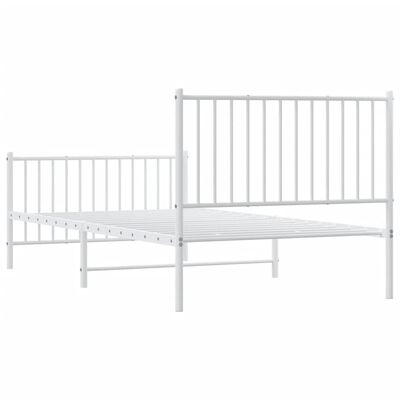 vidaXL Cadre de lit métal sans matelas et pied de lit blanc 100x200 cm