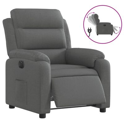 vidaXL Fauteuil inclinable électrique Gris foncé Tissu