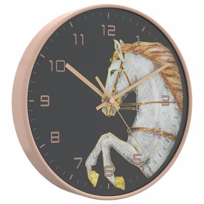 vidaXL Horloge murale doré et blanc Ø29,5 cm polystyrène et verre