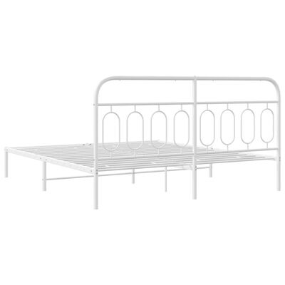 vidaXL Cadre de lit métal sans matelas et tête de lit blanc 183x213 cm