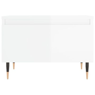 vidaXL Table basse blanc brillant 50x46x35 cm bois d'ingénierie