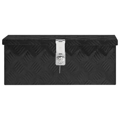 vidaXL Boîte de rangement Noir 50x15x20,5 cm Aluminium