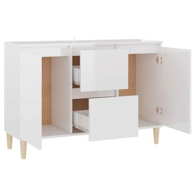 vidaXL Buffet blanc brillant 101x35x70 cm bois d'ingénierie