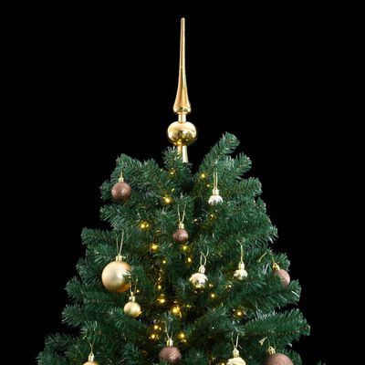 vidaXL Sapin de Noël artificiel articulé 300 LED et boules 180 cm