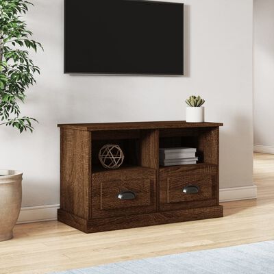 vidaXL Meuble TV chêne marron 80x35x50 cm bois d'ingénierie