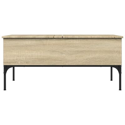 vidaXL Table basse chêne sonoma 100x50x45cm bois d'ingénierie et métal