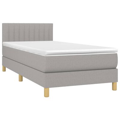 vidaXL Sommier à lattes de lit avec matelas Gris clair 80x200 cm Tissu