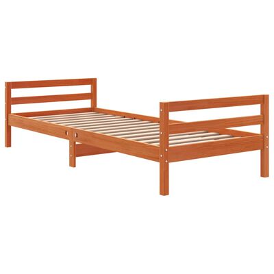 vidaXL Cadre de lit sans matelas cire marron 90x190 cm bois pin massif