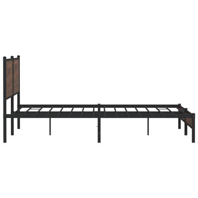 vidaXL Cadre de lit en métal sans matelas chêne marron 200x200 cm