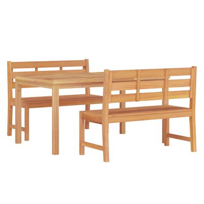 vidaXL Ensemble à manger de jardin 3 pcs Bois de teck massif