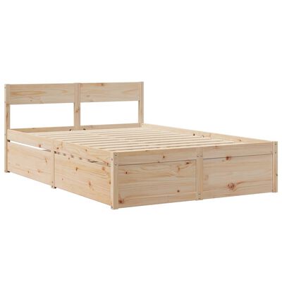 vidaXL Lit avec tiroirs et matelas 120x200 cm bois massif de pin