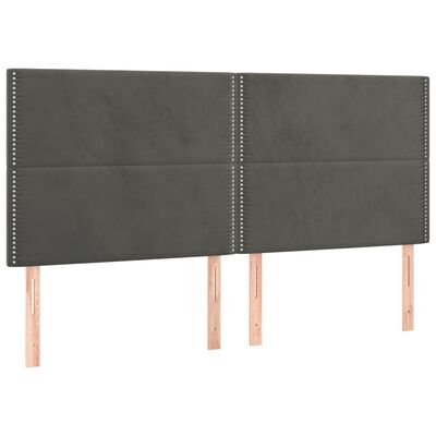 vidaXL Têtes de lit 4 pcs Gris foncé 100x5x78/88 cm Velours