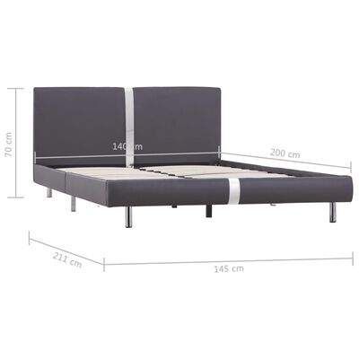 vidaXL Cadre de lit sans matelas gris similicuir 140x200 cm