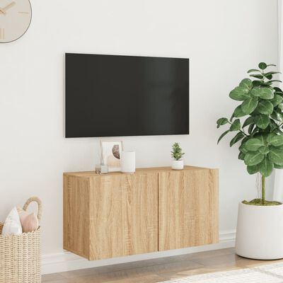 vidaXL Meuble TV mural chêne sonoma 80x30x41 cm