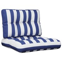 vidaXL Coussins de palette lot de 2 rayures bleues/blanches tissu