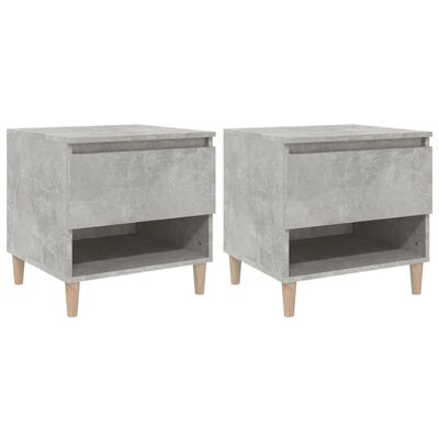 vidaXL Tables de chevet 2 pcs Gris béton 50x46x50 cm Bois d’ingénierie