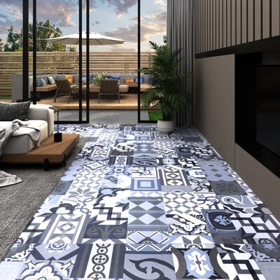 vidaXL Dalle de plancher autoadhésif PVC 5,11 m² motif coloré