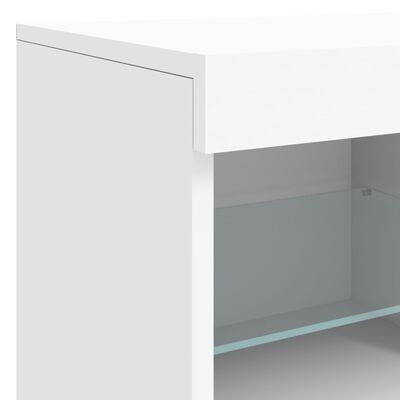 vidaXL Buffet avec lumières LED blanc 283x37x67 cm