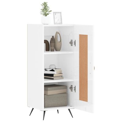 vidaXL Buffet Blanc brillant 34,5x34x90 cm Bois d'ingénierie