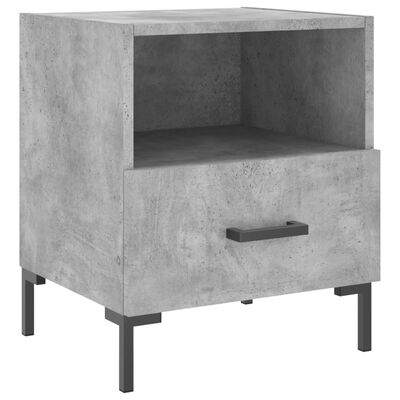 vidaXL Tables de chevet 2pcs gris béton 40x35x47,5cm bois d’ingénierie