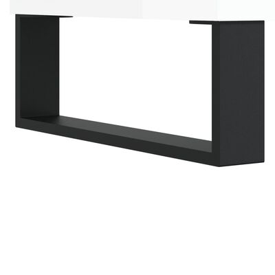 vidaXL Meuble TV blanc brillant 150x30x50 cm bois d'ingénierie