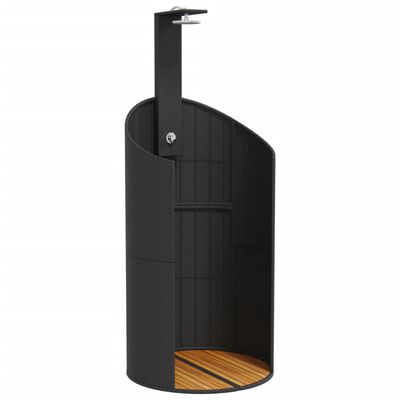 vidaXL Douche d'extérieur noir 100x100x241,5 cm poly rotin bois acacia