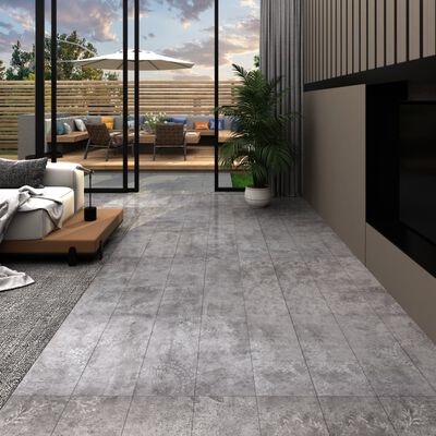 vidaXL Dalles de plancher PVC autoadhésif 5,21 m² 2 mm gris béton