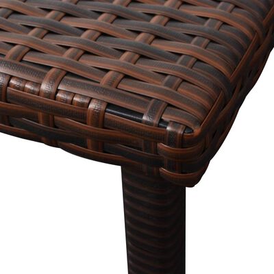 vidaXL Chaises longues lot de 2 avec table Résine tressée Marron