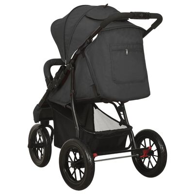 vidaXL Poussette pour bébé Anthracite Acier