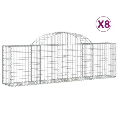 vidaXL Paniers à gabions arqués 8 pcs 200x30x60/80 cm Fer galvanisé